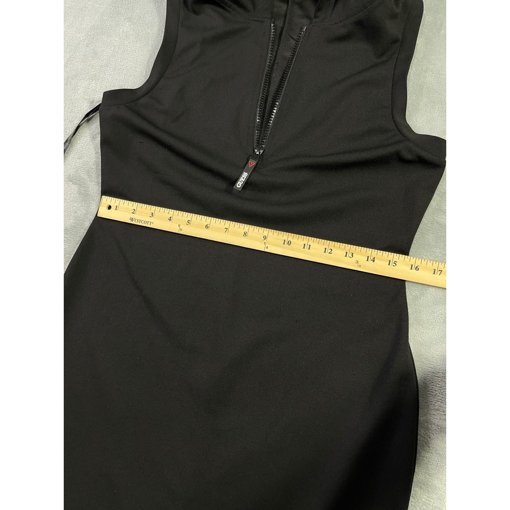 Guess Los Angeles Womens Black Sleeveless Hooded Quarter Zip Bodycon Dress L - Picture 7 of 10